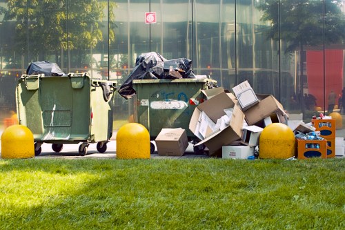 Professional rubbish removal team at work in North London