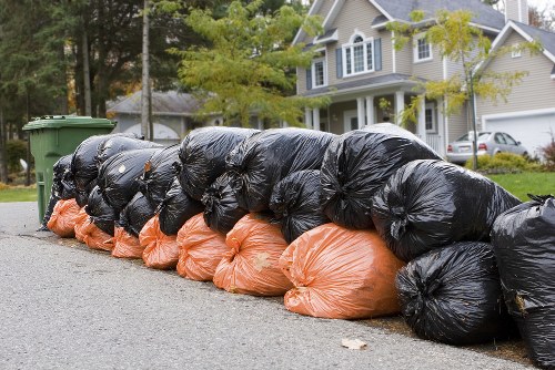 Commercial waste removal service in action