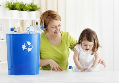 Employees participating in a recycling program in North London